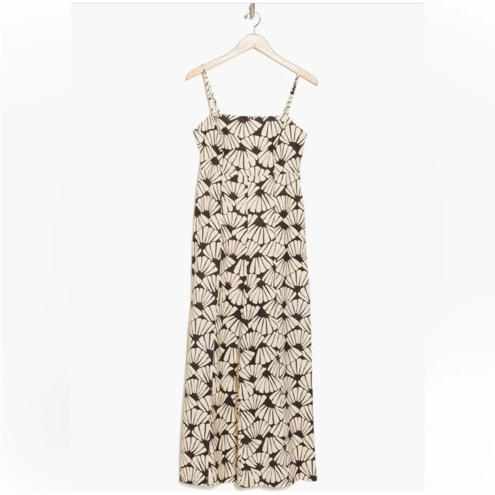 Black & White Floral Wide Leg Jumpsuit | Spaghetti Strap | Medium - Picture 2 of 7